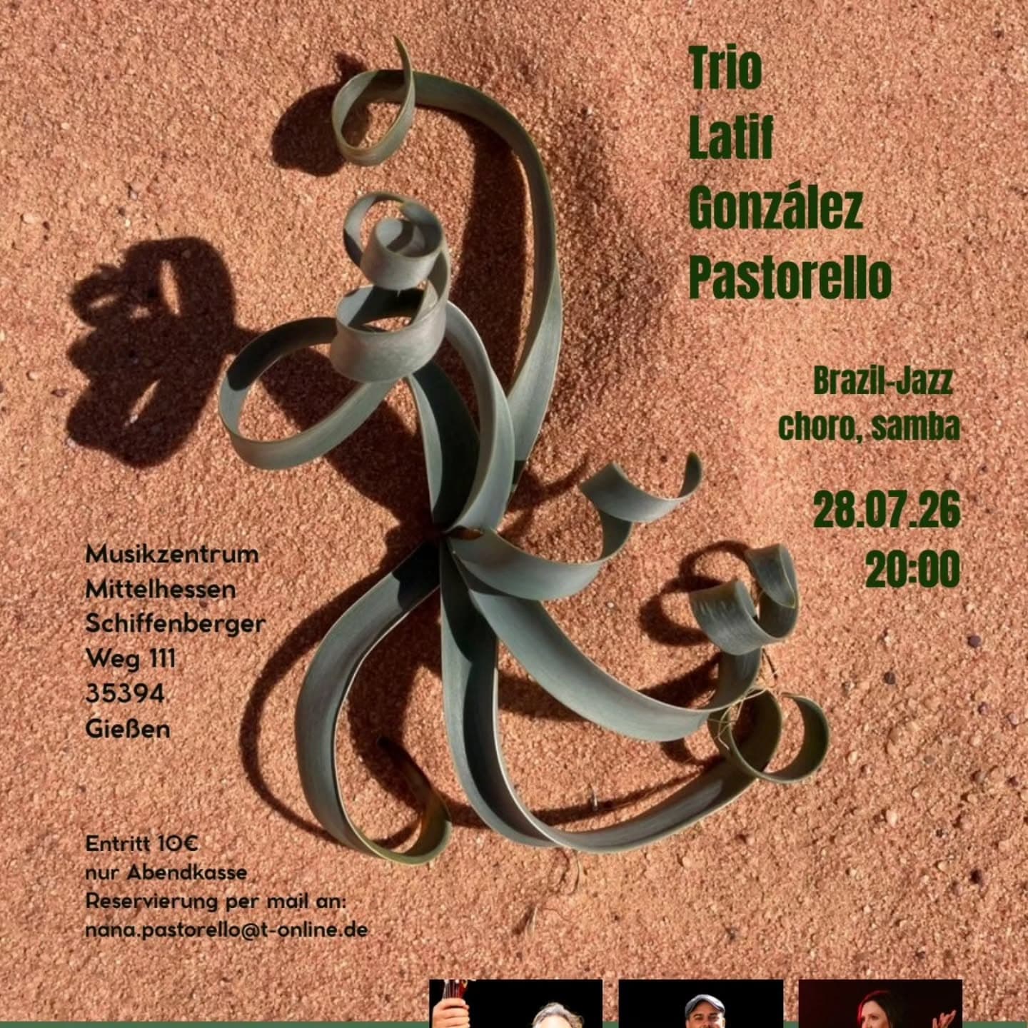 Plakat für das Brazil-Jazz-Konzert des Trio Latif González Pastorello